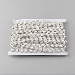 Crystal Rhinestone Cup Chains with Plastic Pearl Beaded&nbsp;DIY-WH0028-32