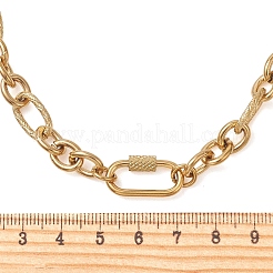 8MM 304 Stainless Steel Figaro Chain Necklaces with Screw Carabiner Lock for Women&nbsp;NJEW-JN06295
