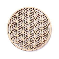 Basswood Carved Round Cup Mats&nbsp;DJEW-M006-05
