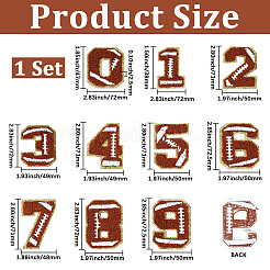1Bag Sport Theme Number 0~9 Embroidery Cloth Iron on/Sew on Patches&nbsp;PATC-CY0001-65A