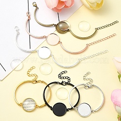 DIY Blank Dome Alloy Bangle Jewelry Making Kits&nbsp;DIY-YW0010-36