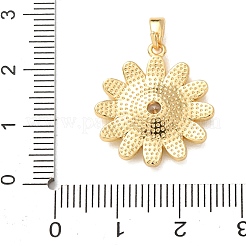 Brass Micro Pave Clear Cubic Zirconia Pendants&nbsp;KK-E803-02G-B