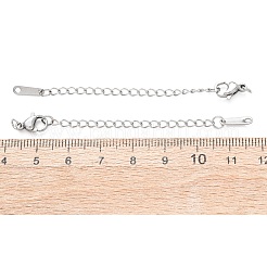 304 Stainless Steel Chain Extender with Teardrop Charms&nbsp;STAS-G383-08P