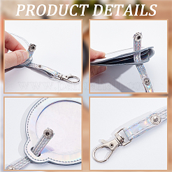 4Pcs 3 Colors Imitation Leather Badge Display Holder&nbsp;HJEW-CL0001-02A