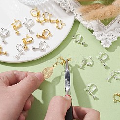 20Pcs 2 Colors Racking Plated Brass Clip-on Earring Findings&nbsp;KK-CJ0002-11