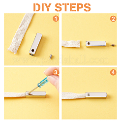 Rectangle Alloy Shoelace Buckle Connectors Sets&nbsp;FIND-PH0003-63