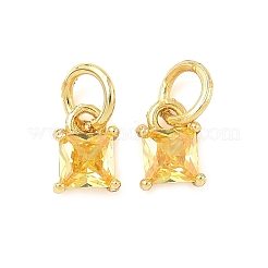 Brass Pave Cubic Zirconia Pendants&nbsp;KK-I355-13G
