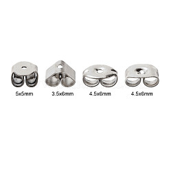 Tarnish Resistant 80Pcs 4Size 304 Stainless Steel Ear Nuts&nbsp;STAS-LS0001-18P