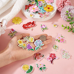36Pcs Polyester Embroidery Cloth Iron On/Sew On Patches&nbsp;DIY-TA0013-07