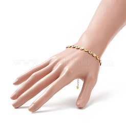 Colorful Enamel Flower Link Chain Bracelet&nbsp;X-BJEW-JB09940