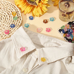 100Pcs 10 Colors 1-Hole Plastic Buttons&nbsp;BUTT-CA0001-65