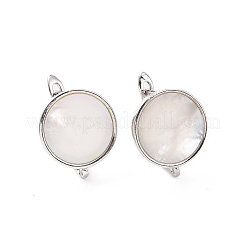 Rack Plating Brass Hoop Earring Findings with Latch Back Closure&nbsp;KK-D086-08P