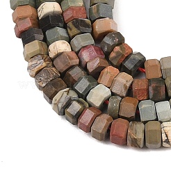 Natural Polychrome Jasper/Picasso Stone/Picasso Jasper Beads Strands&nbsp;G-G345-C24-2x4mm