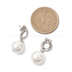 Shell Pearl Dangle Stud Earrings&nbsp;EJEW-JE06867