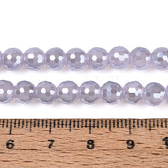 Electroplate Opaque Solid Color Glass Beads Strands&nbsp;GLAA-TAC0009-05B-01