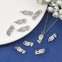 SHEGRACE Brass Micro Pave Clear Cubic Zirconia Pendants&nbsp;XGRQ2C218-408P
