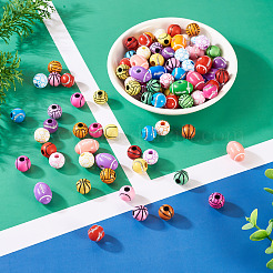 120Pcs 6 Styles Acrylic Beads&nbsp;OACR-TA0003-78