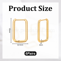 6 Pairs 201 Stainless Steel Hoop Earrings&nbsp;EJEW-UN0003-13A