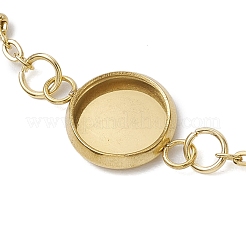 2Pcs 2 Colors 304 Stainless Steel Round Cabochon Setting Bracelets&nbsp;BJEW-JB11092