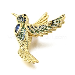Brass Micro Pave Cubic Zirconia Pendants&nbsp;KK-S523-10G