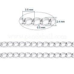 Non-Tarnish 3.28 Feet 304 Stainless Steel Curb Chains&nbsp;X-CHS-F006-04A-P