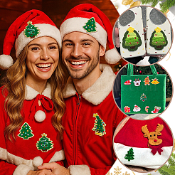 9Pcs 3 Styles Christmas Tree Polyester Embroidery Sew on Cloth Patches&nbsp;PATC-PH0001-42