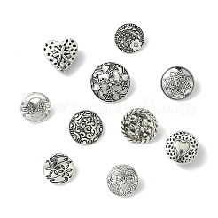 50Pcs 10 Styles Alloy Shank Buttons&nbsp;BUTT-CJ0001-09