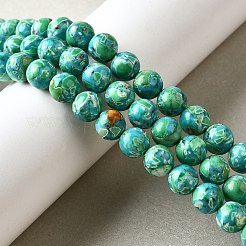 Dyed Natural Magnesite Beads Strands&nbsp;G-L617-D01-8mm