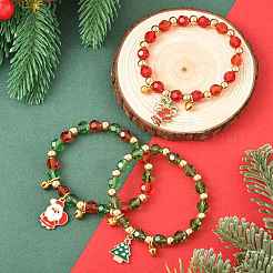 CCB Plastic & Glass Bead Bracelets&nbsp;BJEW-FS00029