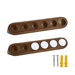 2Pcs 6-Hole Pine Wood Wall Mounted Golf Ball Organizer Stands&nbsp;AJEW-PH0006-80