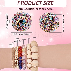 24Pcs 12 Colors Opaque Acrylic Beads&nbsp;MACR-PH0001-77
