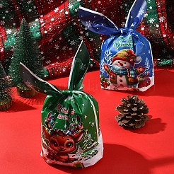 60Pcs 3 Colors Christmas Theme Rabbit Shaped Candy Plastic Bags&nbsp;ABAG-FS0001-05
