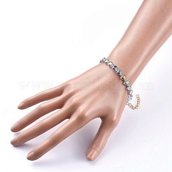 Heart Transparent Spray Painted Glass Beaded Bracelets&nbsp;BJEW-JB05215-02