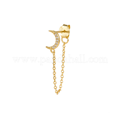 Elegant S925 Sterling Silver Moon Tassel Stud Earrings&nbsp;OG4431-1