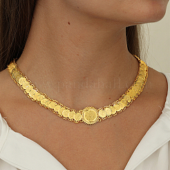 Brass Flat Round Link Chain Necklace&nbsp;CU2366