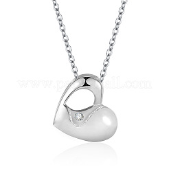 Brass Pave Clear Cubic Zirconia Pendant Necklaces&nbsp;WG66561-01