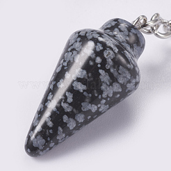 Natural Snowflake Obsidian Keychain&nbsp;KEYC-P041-A010