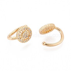 Brass Micro Pave Clear Cubic Zirconia Cuff Earrings&nbsp;EJEW-T047-71G