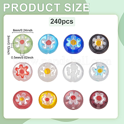 240Pcs Flat Round Handmade Millefiori Glass Beads&nbsp;LAMP-ME0001-12