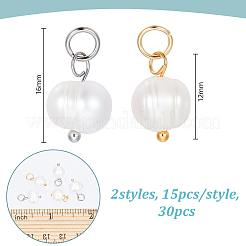 30Pcs 2 Colors Natural Cultured Freshwater Pearl Pendant&nbsp;PALLOY-GA00037