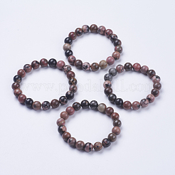 Natural Rhodonite Beaded Stretch Bracelets&nbsp;BJEW-I253-10mm-26