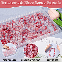 3 Strands Baking Paint Crackle Glass Bead Strands&nbsp;CCG-SP0001-01