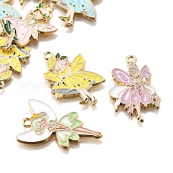10Pcs 5 Styles Rack Plating Alloy Enamel Pendants&nbsp;ENAM-FP0002-44