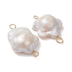 Natural Baroque Keshi Pearl Plum Bossom Flower Links Connector Charms&nbsp;PALLOY-JF05270