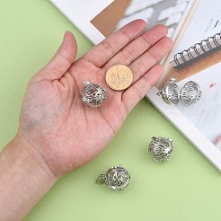 Rack Plating Brass Hollow Round Cage Pendants&nbsp;KK-M181-02P-NF