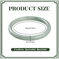 4Pcs 4 Colors Glass Bangles for Women&nbsp;BJEW-GO0002-24