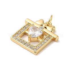 Brass Cubic Zirconia Pendants&nbsp;KK-K349-22