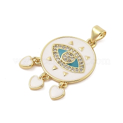 Rack Plating Brass Micro Pave Cubic Zirconia Pendants&nbsp;KK-Z074-06G