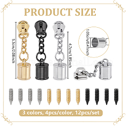12Pcs 3 Colors Zinc Alloy Cord Ends&nbsp;HJEW-PH02426