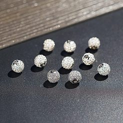 Rack Plating Brass Cubic Zirconia Beads&nbsp;ZIRC-NB0001-05
